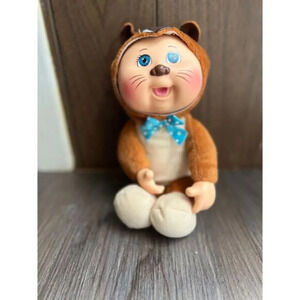 Vintage CPK Cabbage Patch Kids Plush Bear Costume Doll‎ with Blue Polka Dot Bow